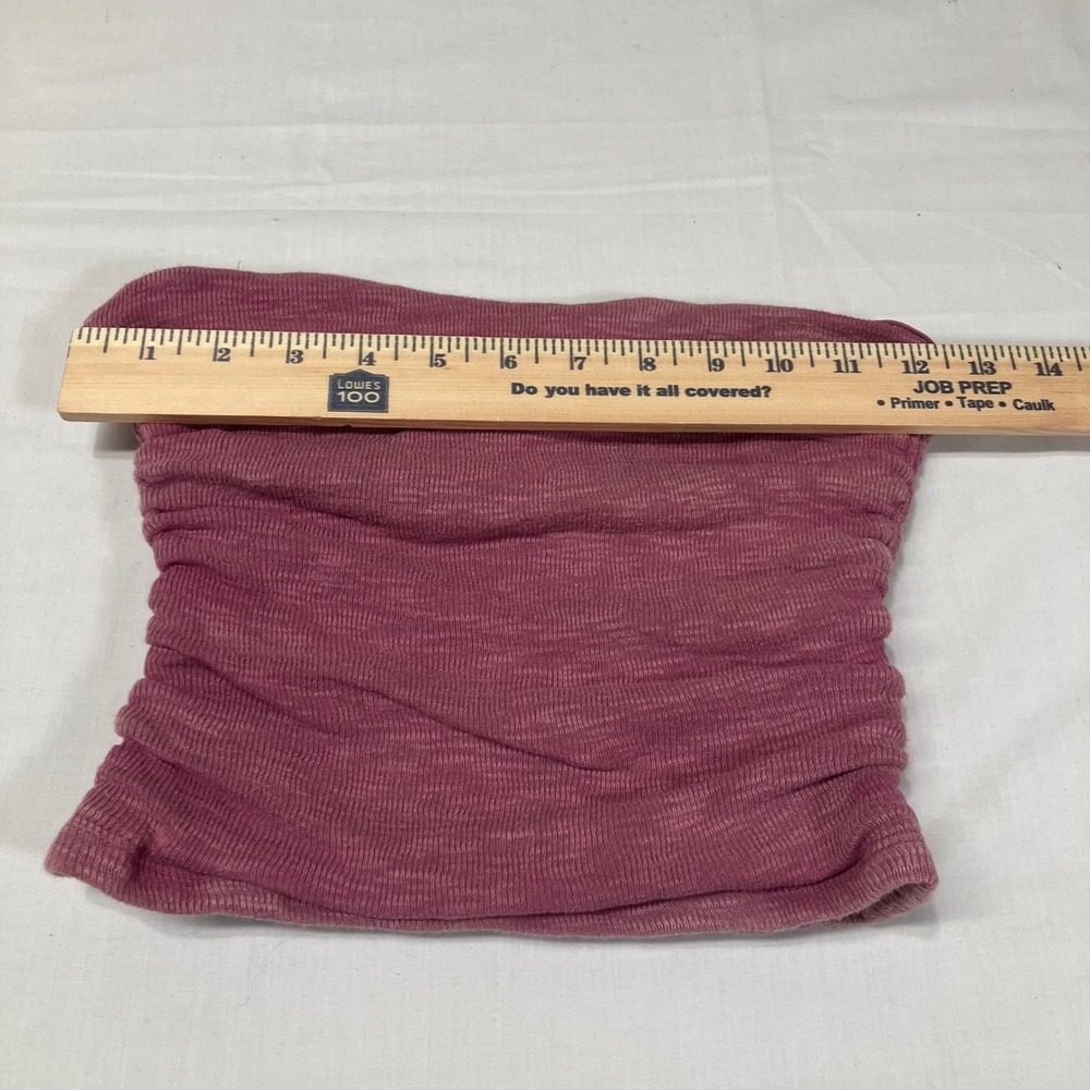Free People Boulevard Womens Berry Pink Ruched Slub Knit Strapless Tube Top XS - Picture 10 of 11